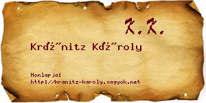 Kránitz Károly névjegykártya