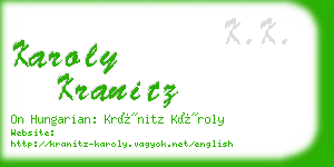 karoly kranitz business card